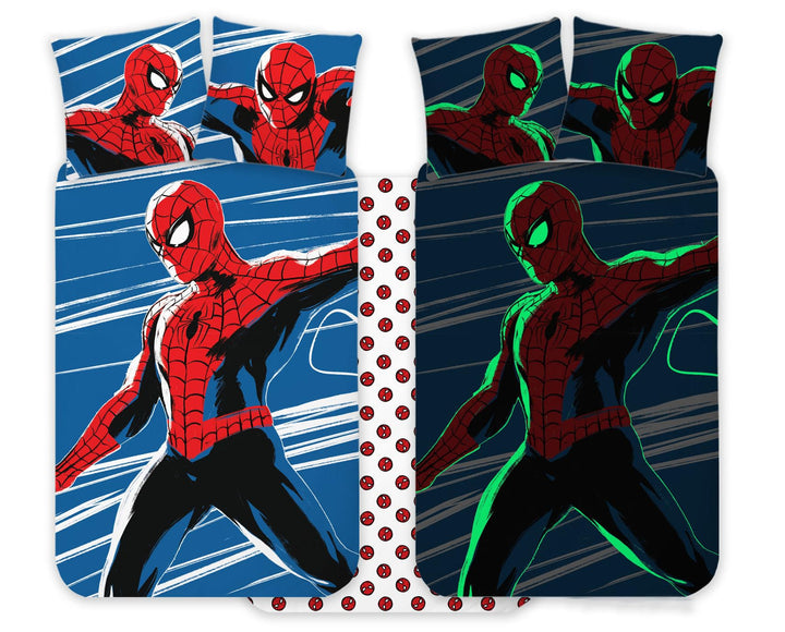 Spiderman Bettwäsche-Set für Kinderbett 100x140 cm + Kissenbezug 40x45 cm, 100% Baumwolle | nachtleu