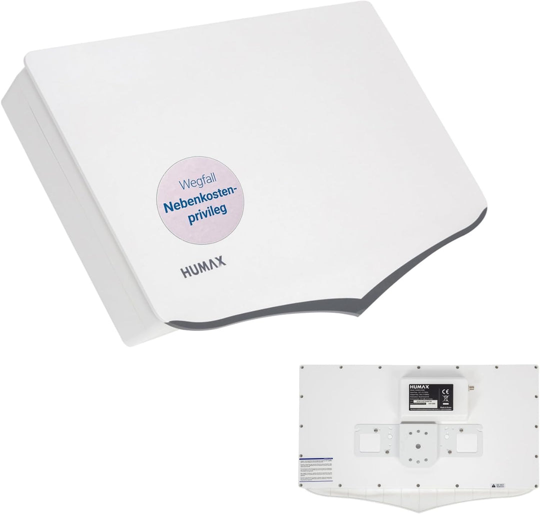 HUMAX Flat H40D Single Flachantenne SAT, Satellitenantenne flach mit Single-LNB, 1 Teilnehmer, einfa