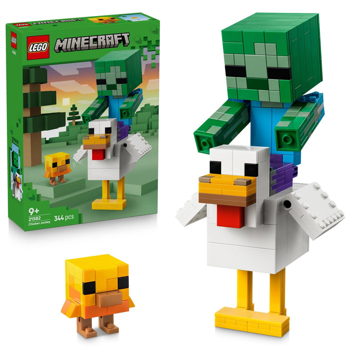 LEGO Minecraft Hühnerreiter - Bauspielzeug - Zimmerdeko zum Videospiel mit Zombiebaby, Huhn und Küke