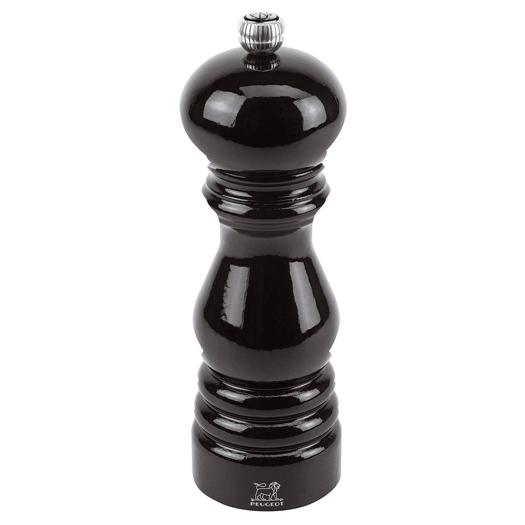 Peugeot Paris Pfeffermühle, Holz, schwarz lackiert, Höhe: 18 cm 5.6x5.6x18 cm Varnished Black, 5.6x5