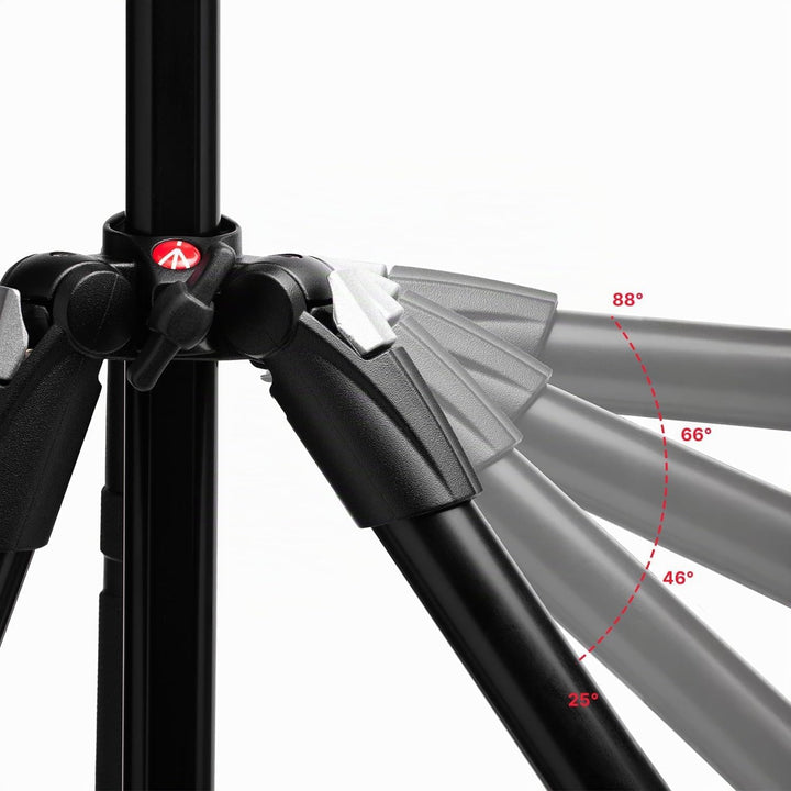 Manfrotto 290XTRA Kamerastativ Aluminium mit Kugelkopf 496, 3 Segmente, 4 Winkel, Schnellverschlüsse