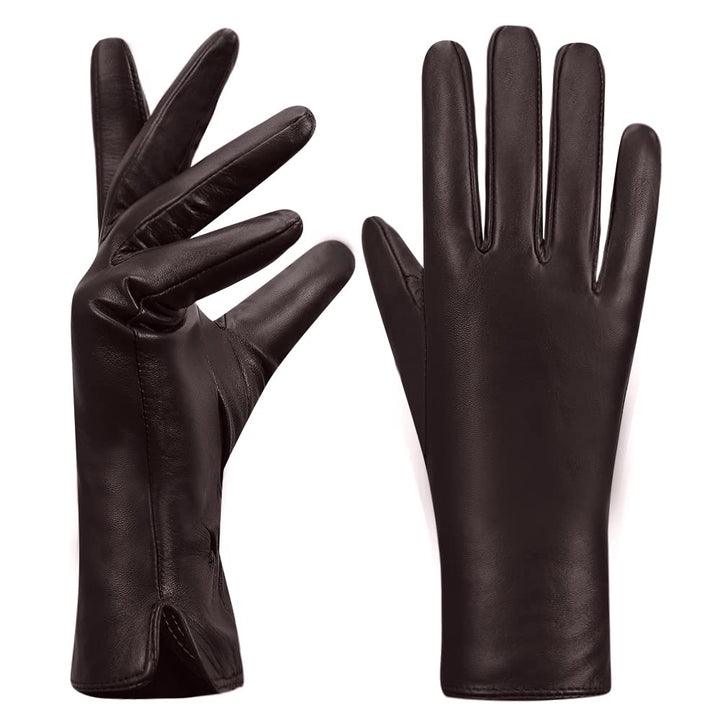 MGGM collection Damen Lederhandschuhe Kaschmir gefüttert S Braun(Thouchscreen), S Braun(Thouchscreen