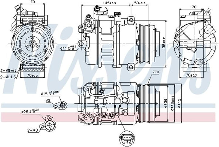 NISSENS 89574 Kompressor, Klimaanlage