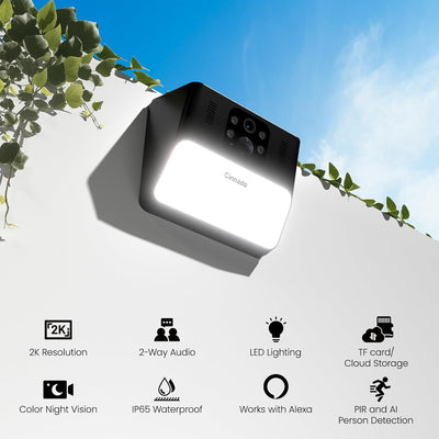 Cinnado Überwachungskamera Aussen Akku Solar - 2K Kabellose WLAN Kamera Überwachung Aussen, Outdoor