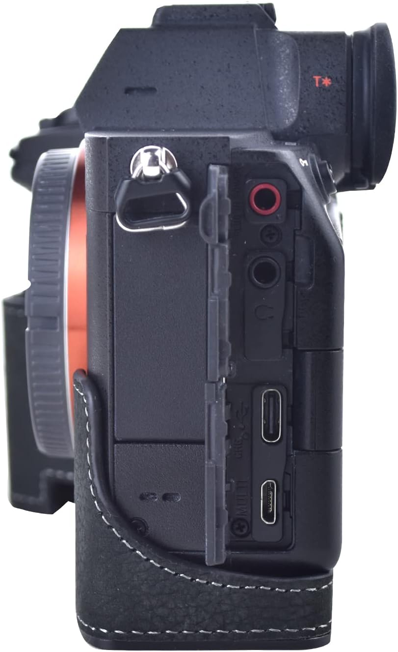 Rieibi Alpha 7 IV Kameratasche Echtleder Halbtasche für Sony a7 IV a7S III A1 Digitalkamera Schutzhü
