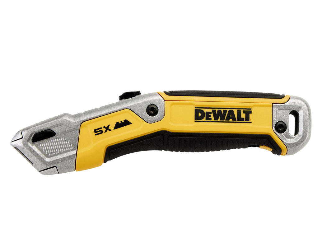 DeWALT Einziehbares Universalmesser aus gegossener Metalllegierung, ergonomisch geformter Griff enth