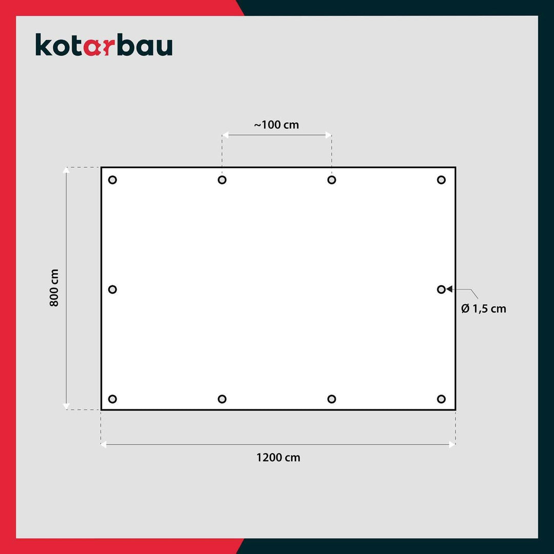 KOTARBAU® Plane 60 g/m2, Abdeckplane wasserdicht 8x12 m, Blau | Universal Schutzplane, Abdeckplane m