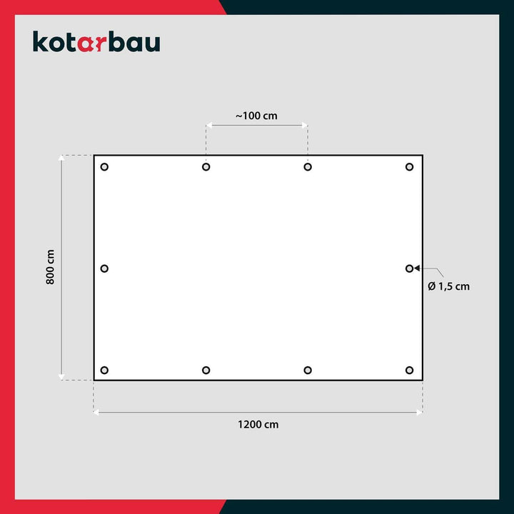 KOTARBAU® Plane 60 g/m2, Abdeckplane wasserdicht 8x12 m, Blau | Universal Schutzplane, Abdeckplane m