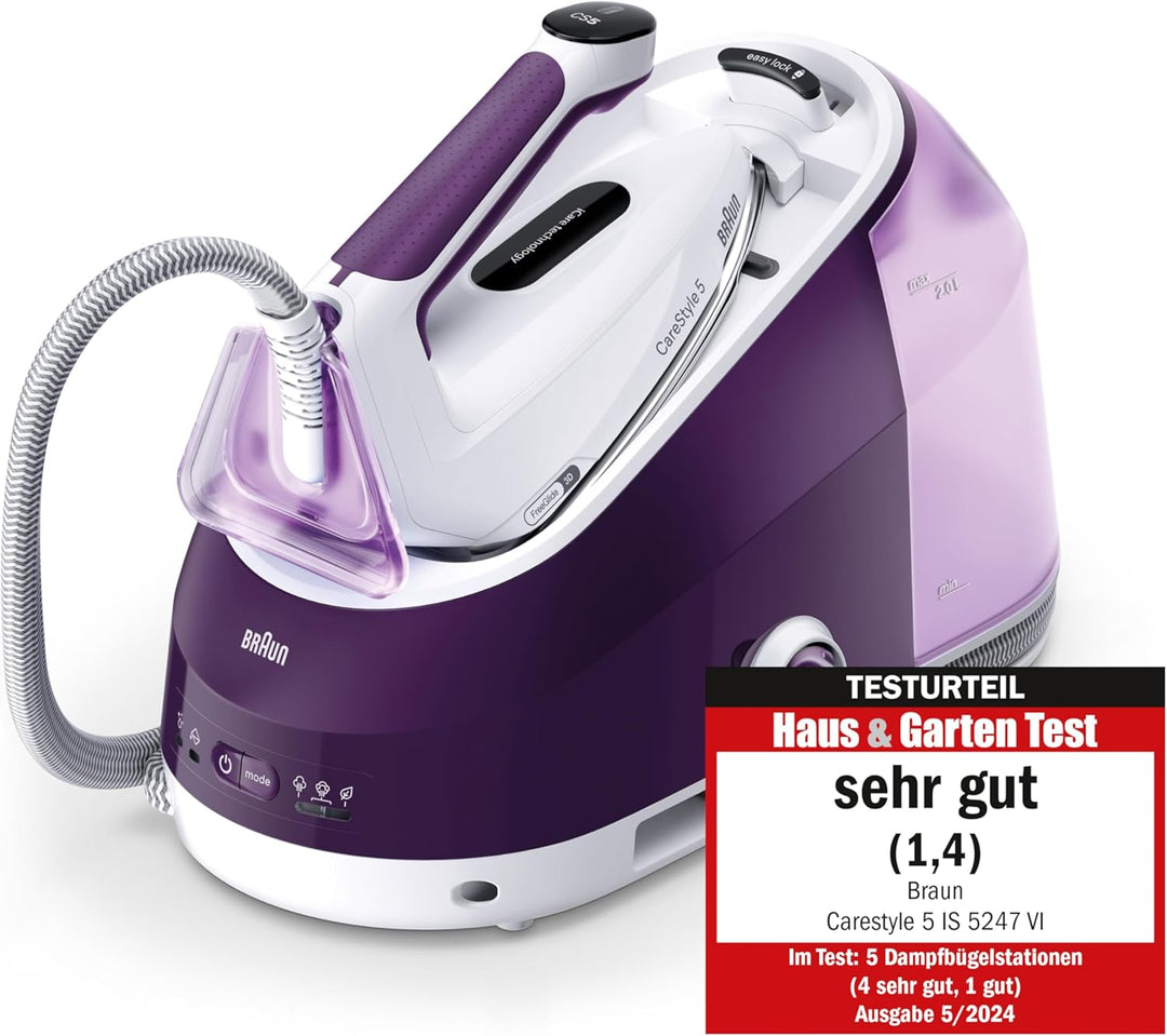 Braun Household CareStyle 5 IS5247 VI Dampfbügelstation - Dampfbügeleisen mit FreeGlide 3D Bügelsohl