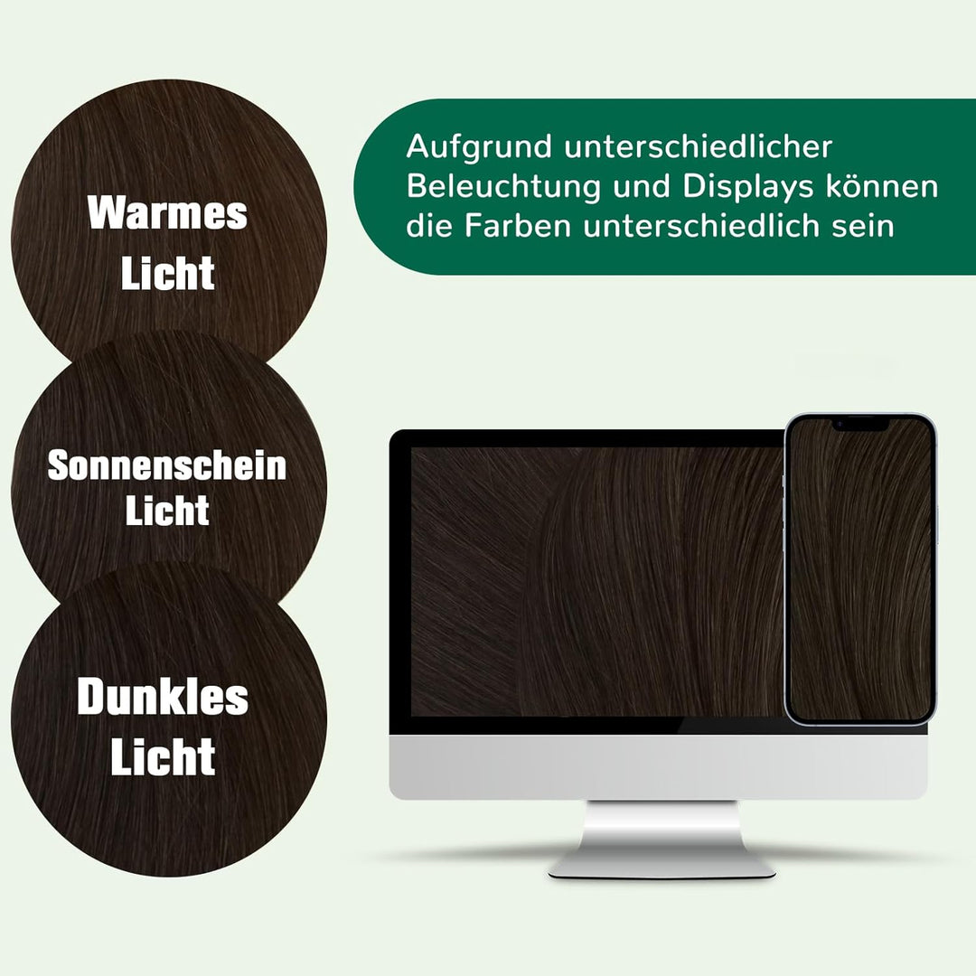 Easyouth Nano Keratin Echtes Menschliches HaarDunkelstes Braun Individuell Nano Tips Haarverlangerun