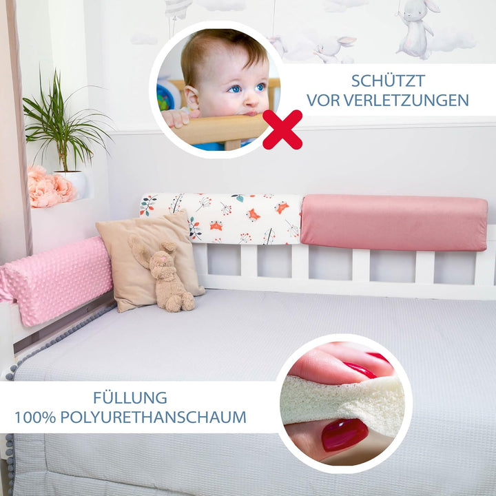 Bettkantenschutz für Kinderbetten 120 cm - Schutz für Bettrahmen Baby Bett rausfallschutz für boxspr