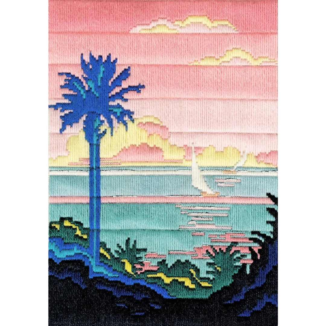 Langstich Set Motiv-Umrisse sind bedruckt "Englische Riviera"