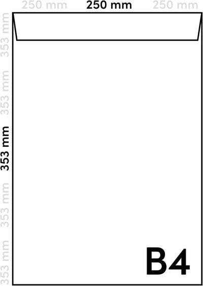 Netuno 100x weisse Versandtaschen DIN B4 B4 mit Papprückwand aus Graupappe 250 × 353 mm 400g Karton-