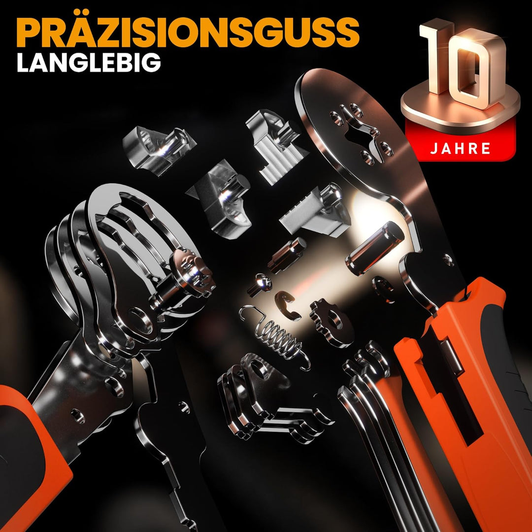 SOMELINE Crimpzange Aderendhülsen Set, 0,25-10mm² Aderendhülsenzange,mit 24 Arten isolierte und unis