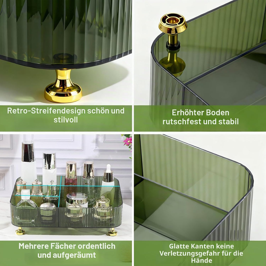 DASITON Make Up Kosmetik Organizer Acryl, 5 Fächer Schmink Aufbewahrung für Pinsel, Lippenstift, Par
