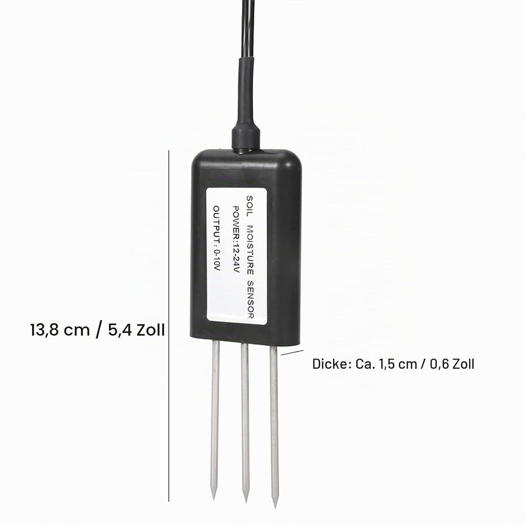 Duokon Bodenfeuchtesensor 0-10V, ABS Hochwertiges 2-In-1 Bodentemperatur Feuchtesensor Messumformer