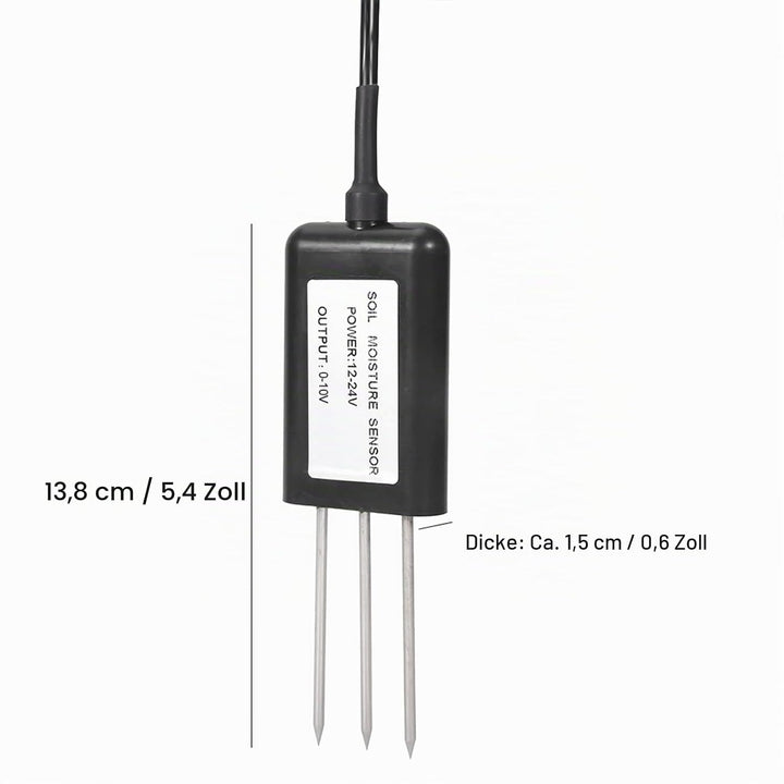 Duokon Bodenfeuchtesensor 0-10V, ABS Hochwertiges 2-In-1 Bodentemperatur Feuchtesensor Messumformer