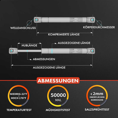 Frankberg 4x Gasfeder Dämpfer Motorhaube Heckklappe Kompatibel mit 3er E90 316 318 320 323 325 330 L