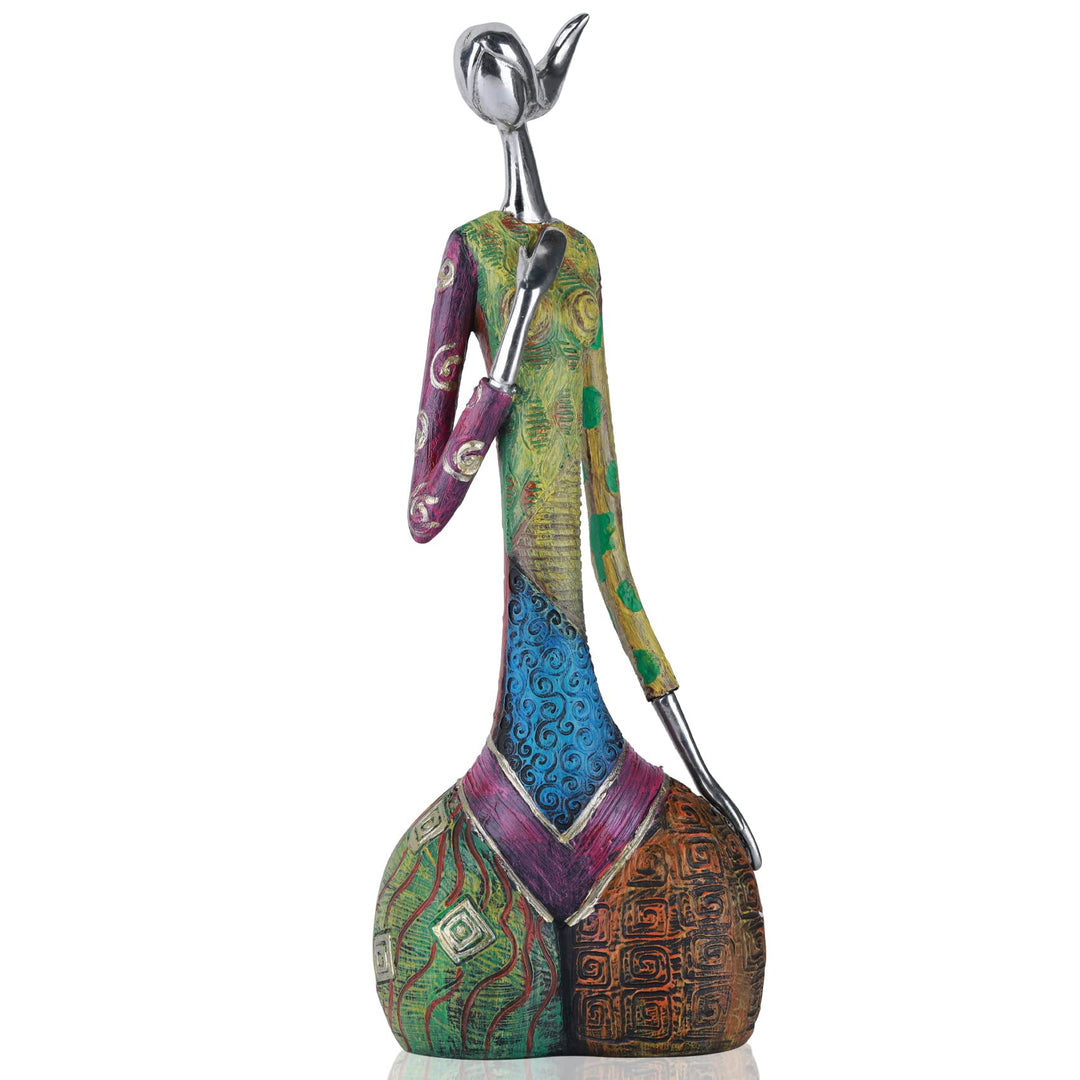 Statuen und Skulpturen Abstrakter Yoga-Kunst Frau, kreative Vollfarb-Ölgemälde-Kunst-Frauenstatue, M
