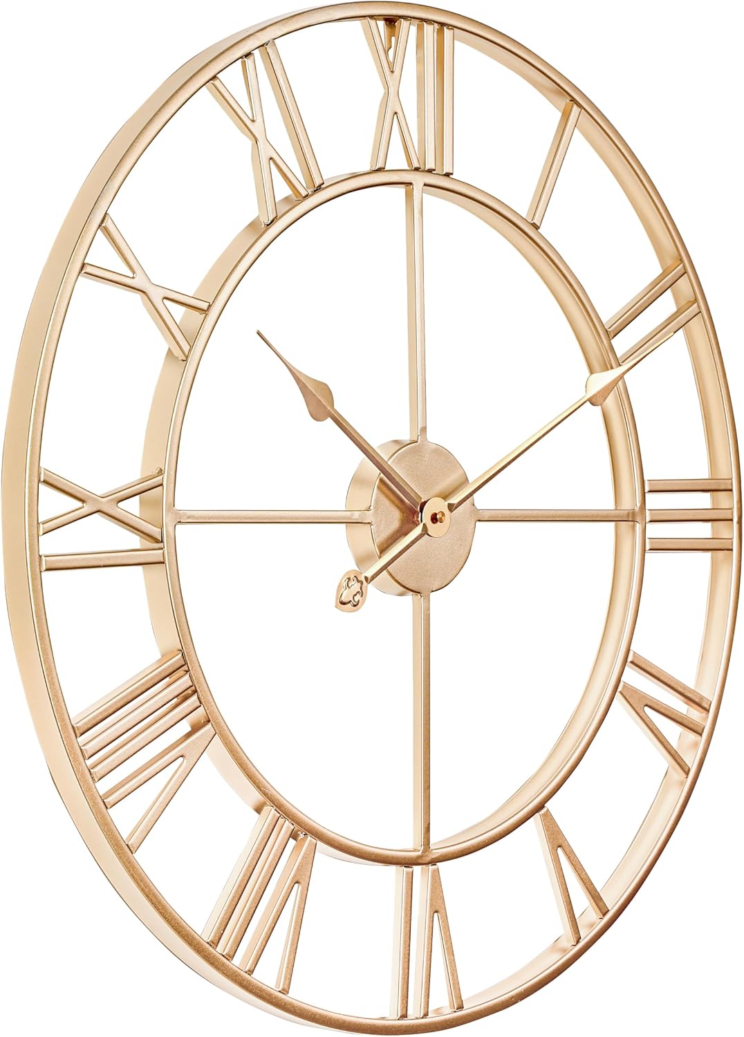 Grosse Wanduhr im Vintage-Stil, rund, geräuschlos, Gold. Gratis dazu EIN Extraset Uhrzeiger in Schwa