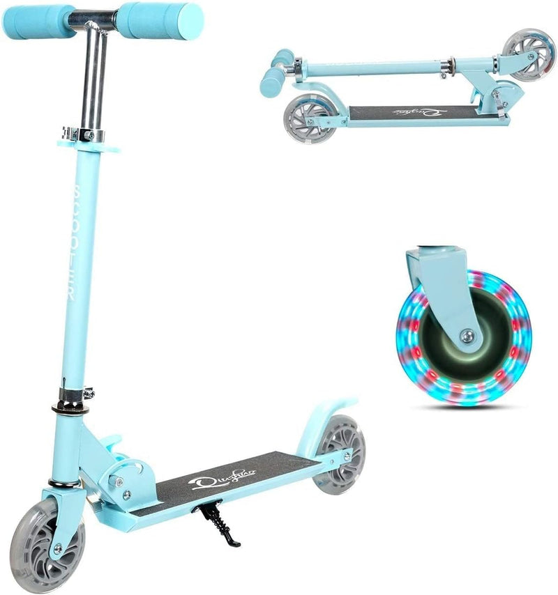 Yuanj Roller Kinder Scooter, Höhenverstellbarer kinderscooter mit LED PU Räder, kinderroller für Mäd