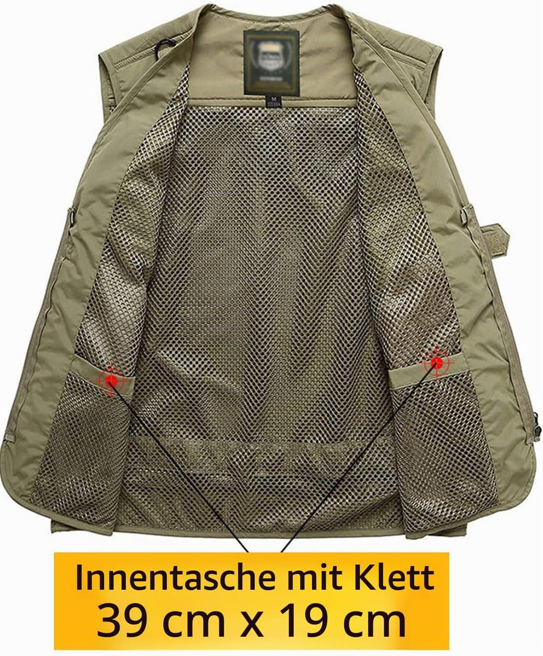 Herren Freizeit Safari Angeln Outdoor Arbeit Weste Jacke Foto Reise Cargo Mesh Weste Multi Taschen A