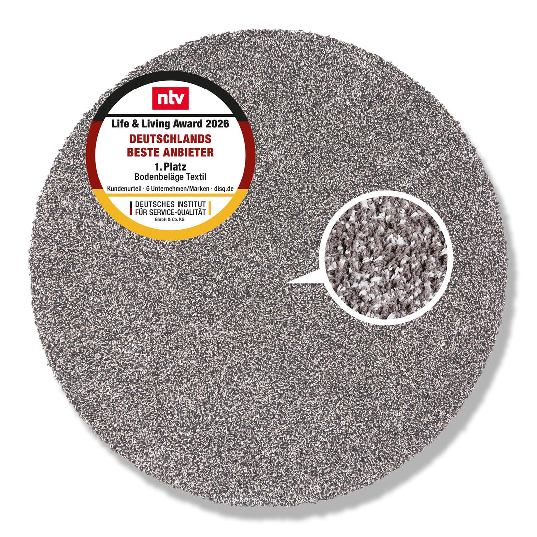 Astra rutschfeste Schmutzfangmatte innen waschbar - Grau ca. 80 cm (Rund) 80 cm (Rund) Grau, 80 cm (