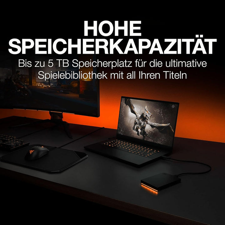 Seagate FireCuda Gaming HDD 1TB, tragbare externe Festplatte, PC Gaming, USB 3/2, inkl. 3 Jahre Resc