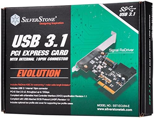 SilverStone SST-ECU04-E - PCI-E Erweiterungskarte, 1x intern USB 3.1 19-pin Anschluss, 10 Gbps, ReDr