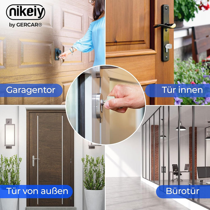 GERCAR Pro 2x Knaufzylinder 30/30 gleichschliessend Set 2 Schliesszylinder mit Knauf inkl. 10 Schlüs