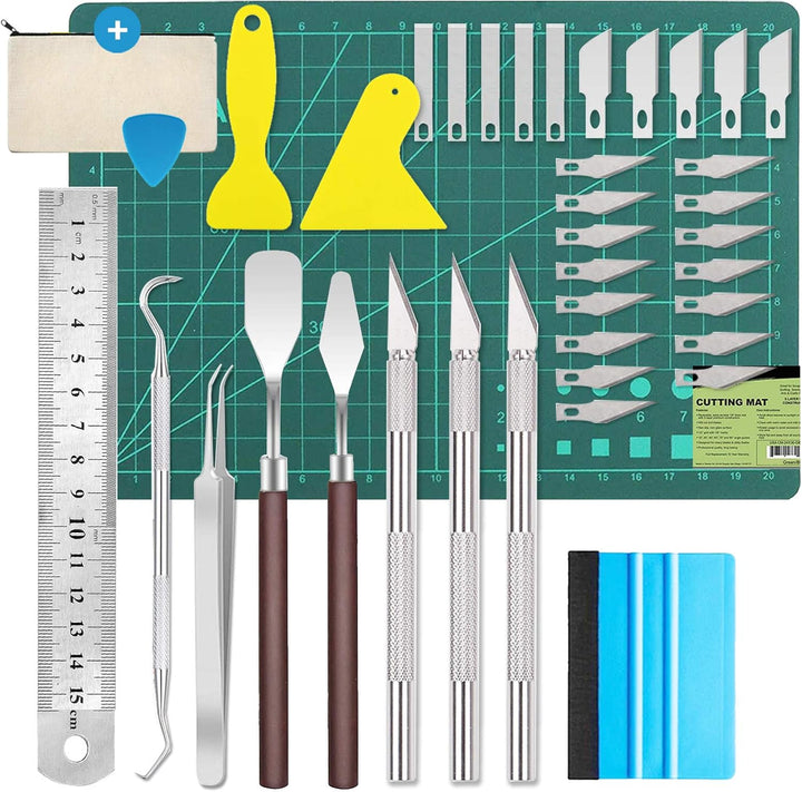 X SIM FITNESSX 39 Stück Plotter Zubehör, Skalpell Carving Craft Messer, Vinyl Jäten Werkzeuge DIY Ba