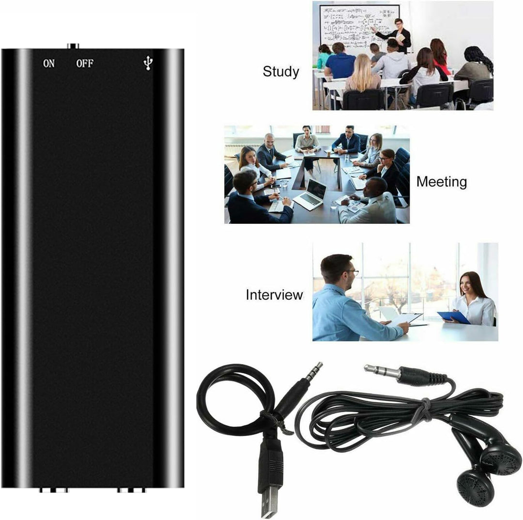 Diktiergerät Mini, 16GB Audiorekorder mit Rauschunterdrückung, Aufnahmegerät mit Löschfunktion, Mini
