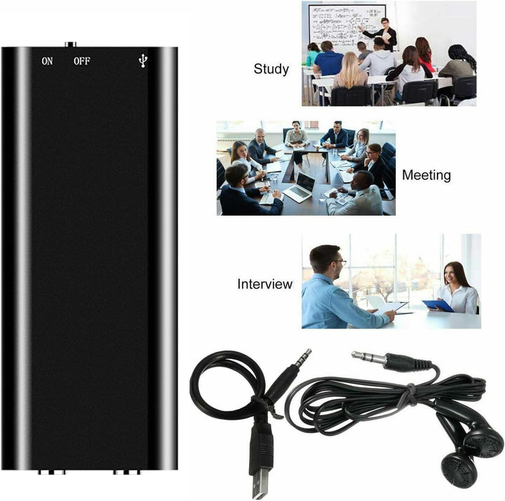 Diktiergerät Mini, 16GB Audiorekorder mit Rauschunterdrückung, Aufnahmegerät mit Löschfunktion, Mini