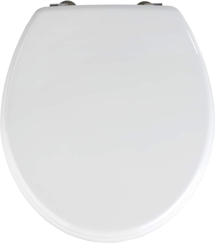 WENKO WC-Sitz Prima Weiss, hochwertiger Toilettensitz im Retro-Style, WC-Deckel inklusive Wandpuffer