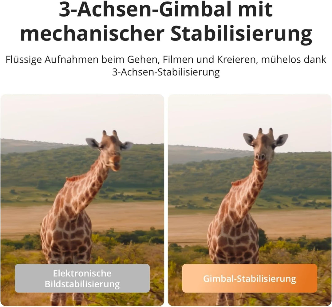 DJI Osmo Pocket 4 Essential Combo, Pocket Gimbal Vlog Kamera, 1″ CMOS und 4K/240fps, 3‑Achsen-Stabil