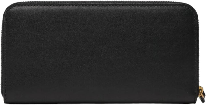 Pinko Damen Ryder Zip Around Kalbsleder Seide Reisezubehör-Brieftasche, Z99q_schwarz-Antique Gold