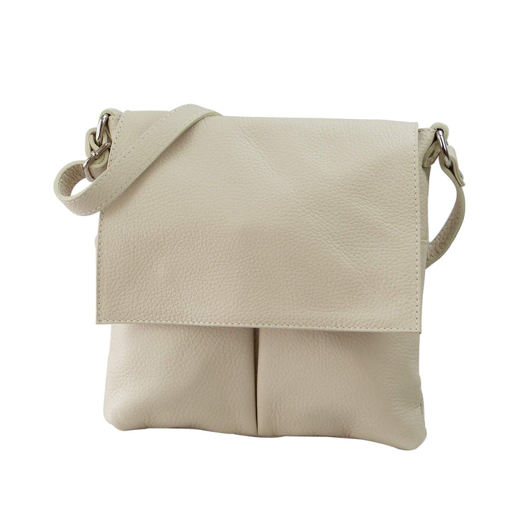 SH Leder Echtleder Umhängetasche Schultertasche Crossover aus Gernarbt Rindleder 26x25cm Kim G182 Be
