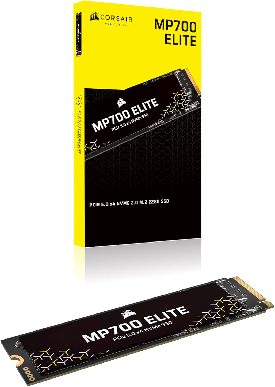 Corsair MP700 Elite 2TB PCIe 5.0 x4 NVMe M.2 SSD – Bis zu 10,000MB/sec – Hohe Dichte 3D TLC NAND – M