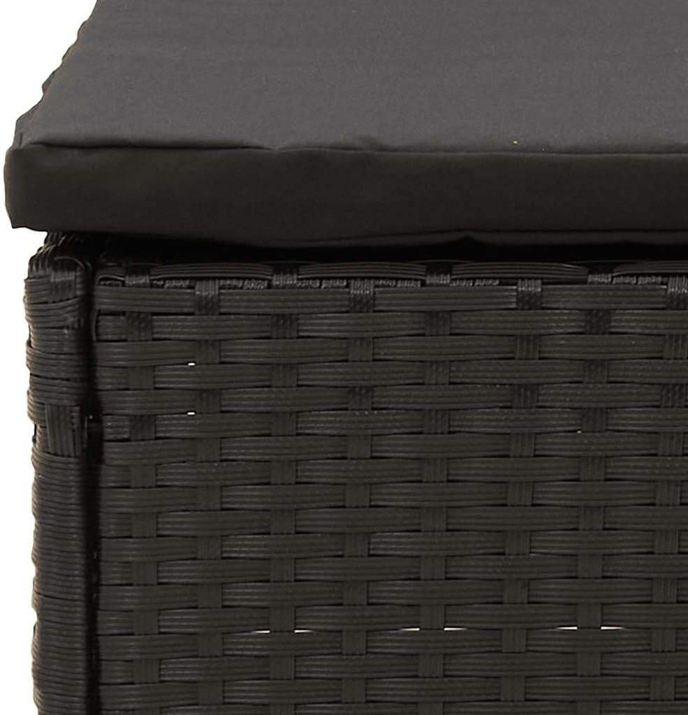 vidaXL Gartenhocker, Sitzhocker mit Kissen, Modular Hocker für Garten Terrasse, Fusshocker Rattanhoc