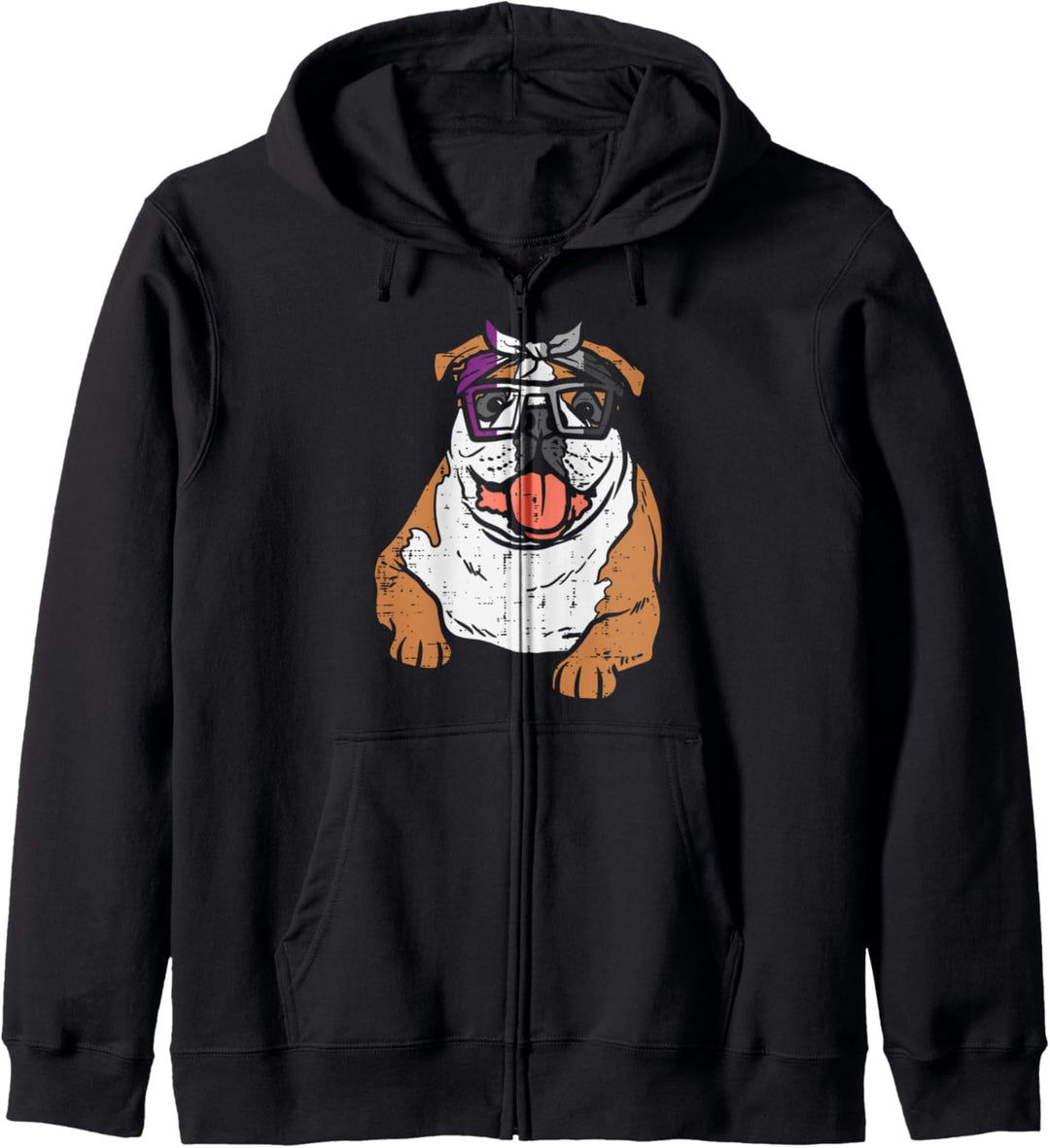 English Bulldog Bandana LGBTQ Asexual Flag Ace Pride Ally Kapuzenjacke