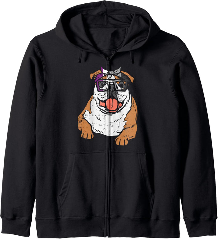 English Bulldog Bandana LGBTQ Asexual Flag Ace Pride Ally Kapuzenjacke
