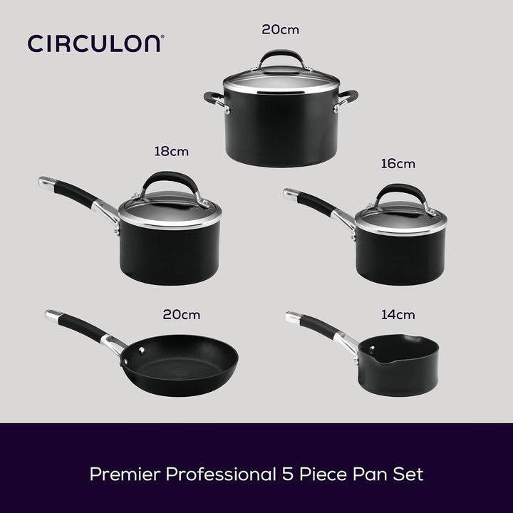 Circulon Premier Professional Töpfe und Pfannen Set Induktion 5-Teilig - Topfset Beschichtet mit Ede