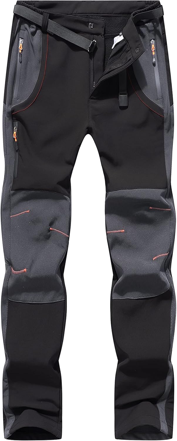 BenBoy Herren Wanderhose Wasserdicht Softshellhose Outdoorhose Winddicht Warm Gefüttert Skihose Snow