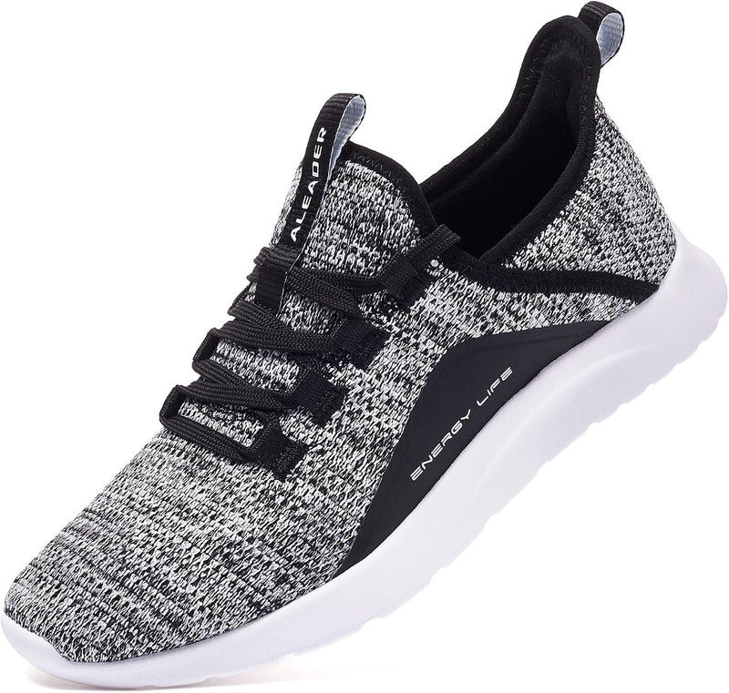 ALEADER Damen Energycloud Leichte Slip On Walking Laufschuhe 36 EU 1 Schwarz Grau, 37 EU