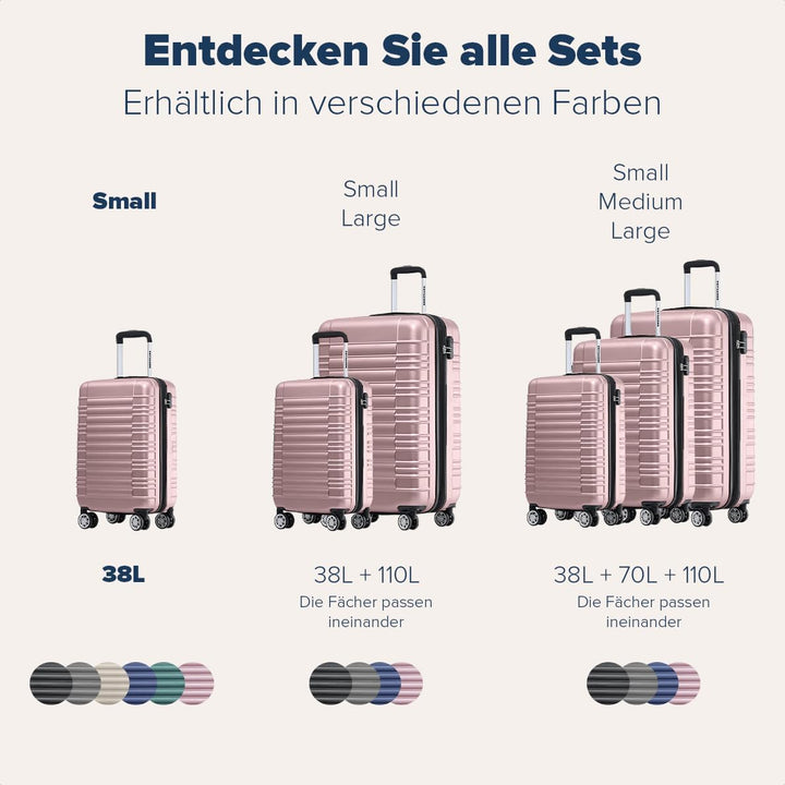 TRVLMORE Koffer & Trolleys - Handgepäck Koffer - Reisekoffer Mit Rollen - Handgepäck Trolley 55x40x2