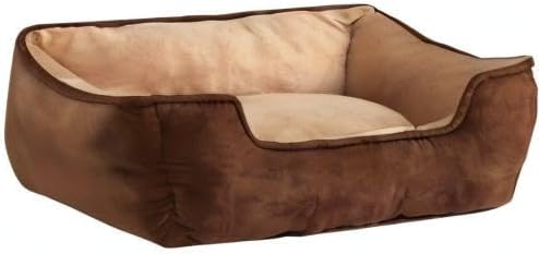 lionto 2-in-1 Hundebett Hundekissen Hundekörbchen Hundesofa, (M) 80x60 cm braun/beige L 80 x B 60 x