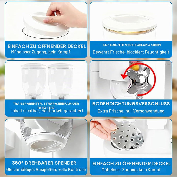 Cereal Dispenser Countertop 2L, Luftdichter Müslispender für die Organisation des Küchenvorratsraums