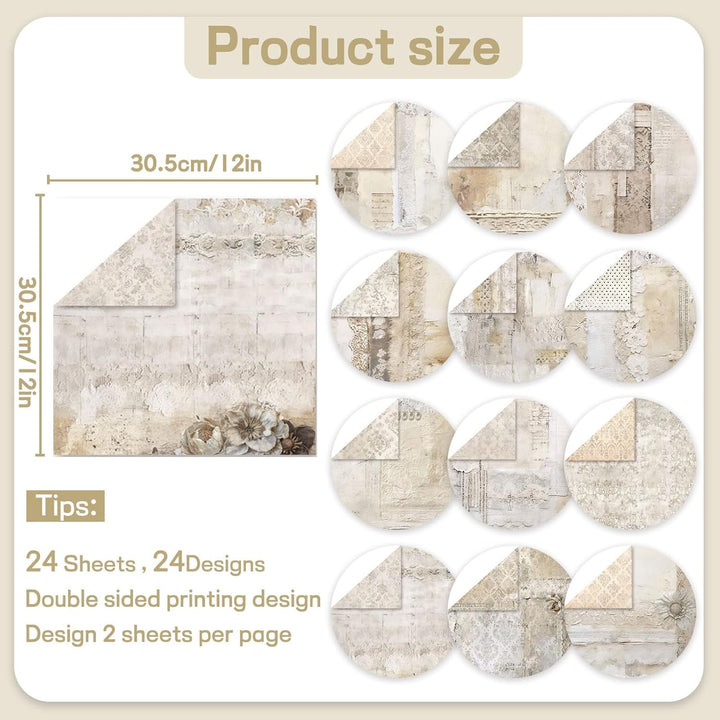 48 Stück Designpapier Block mit Muster Doppelseitiges Scrapbook Papier Decoupage Papier Hintergrundp