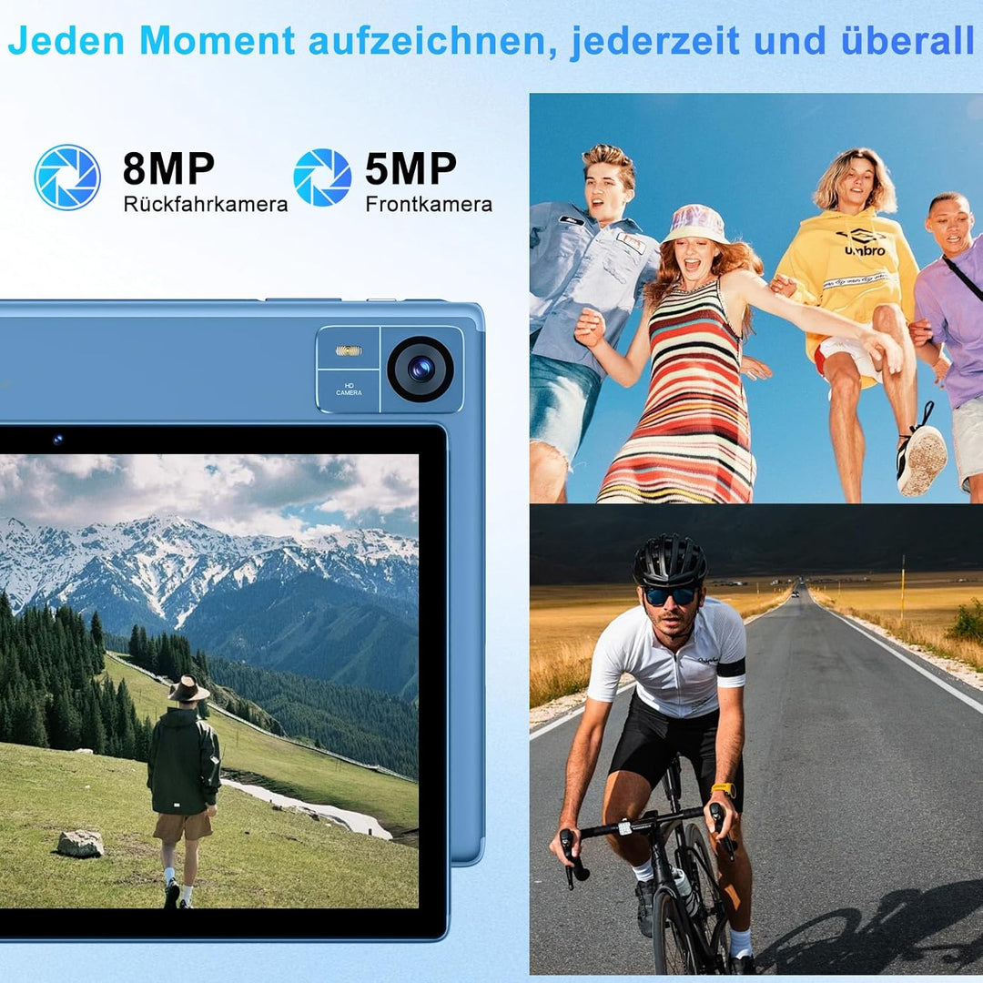 2025 Neueste Tablet 10 Zoll Android 14 mit 22GB RAM+128GB ROM 1TB TF, Octa-Core,Widevine L1,5G+2.4G
