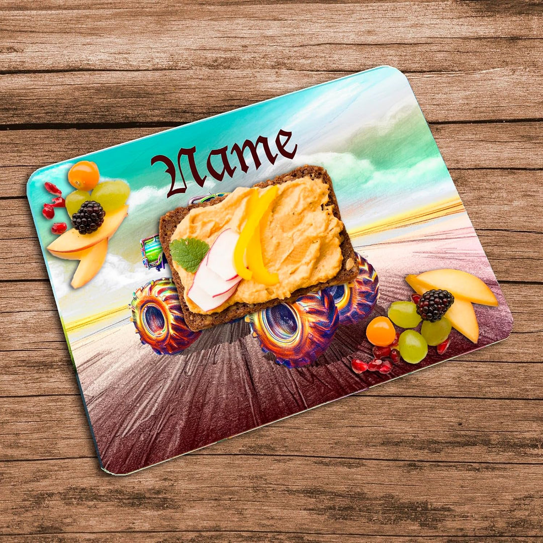 Vesperbrettchen mit Name/Frühstücksbrettchen Brotzeitbrettchen Schneidebrettchen mit Motiv und Perso